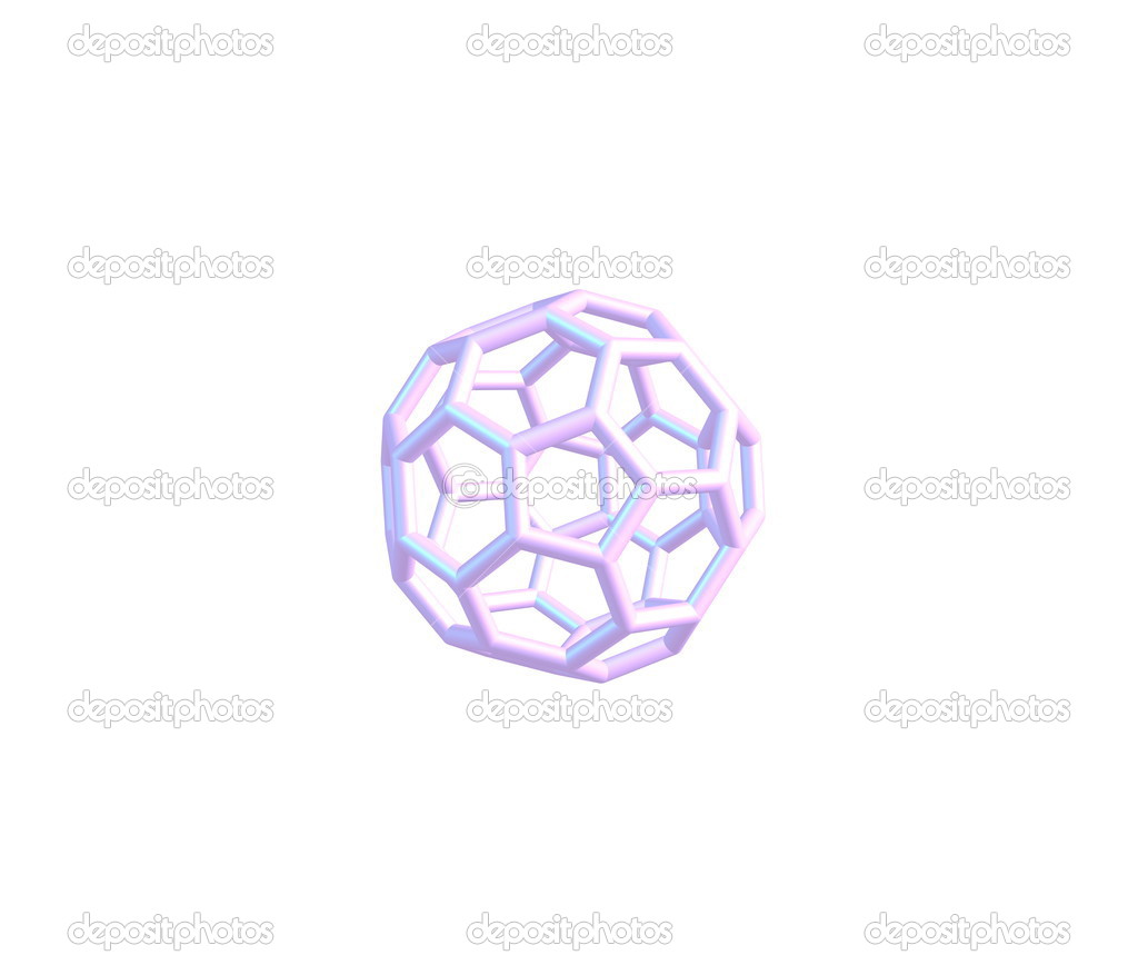 Fullerene molecule illustration isolated on white