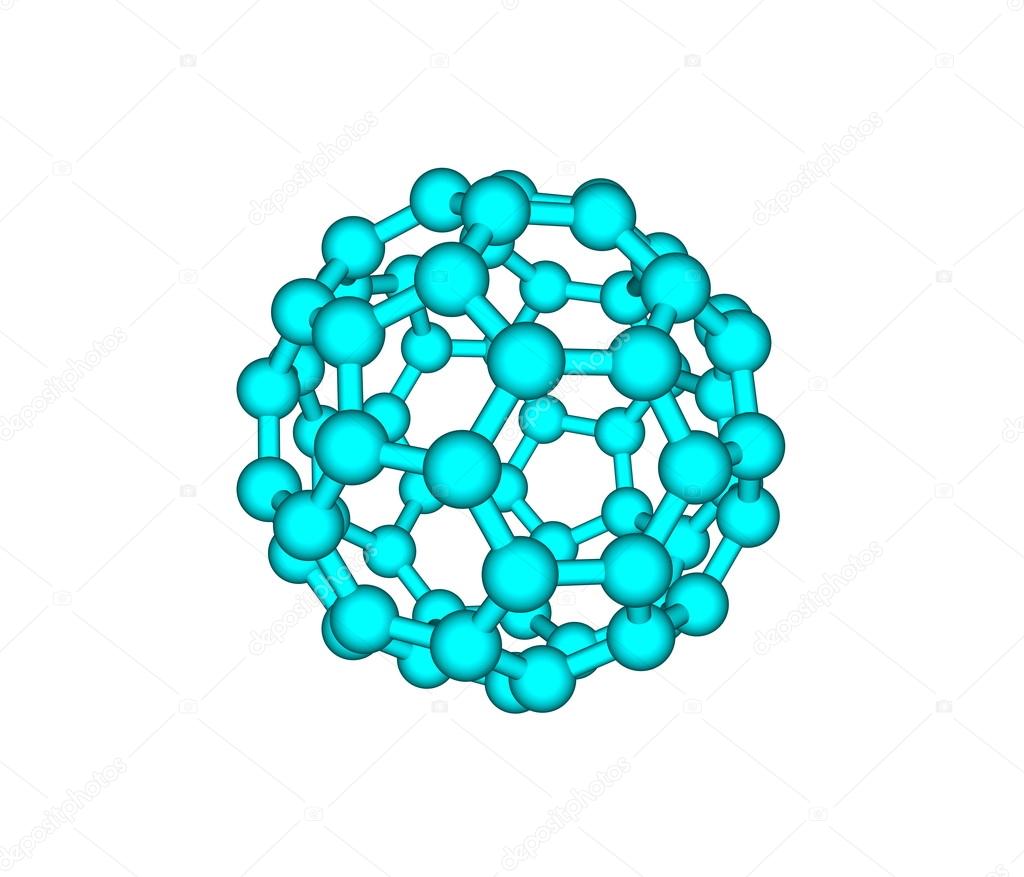 Fullerene molecule illustration isolated on white