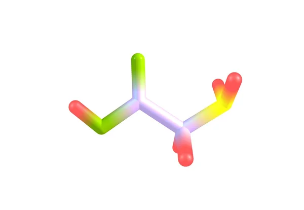 Moleculaire structuur Glycine geïsoleerd op wit — Stockfoto