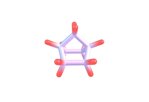 Struttura molecolare del bicilcloeptano isolata su bianco — Foto Stock