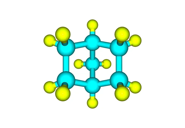 Structure moléculaire du bicylcloheptane isolée sur blanc — Photo