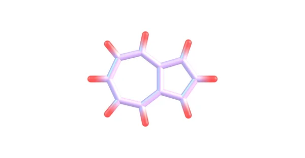 Struttura molecolare di azulene su fondo bianco — Foto Stock