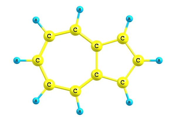 Struttura molecolare di azulene su fondo bianco — Foto Stock