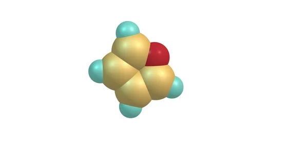 Молекулярная структура фурана на белом фоне — стоковое фото