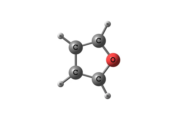 Furan estructura molecular sobre fondo blanco — Foto de Stock