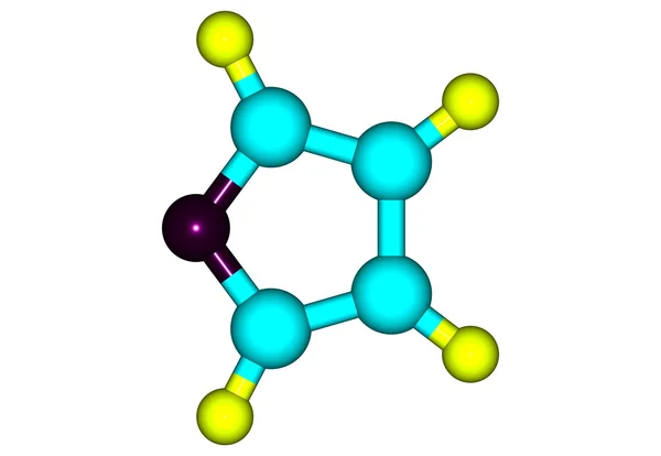Furanmolekulare Struktur auf weißem Hintergrund — Stockfoto