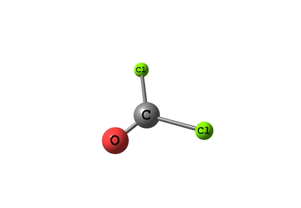 Phosgene 분자 구조 흰색 절연 — 스톡 사진
