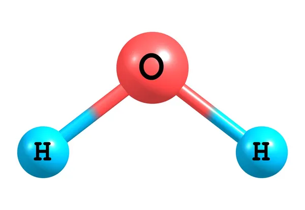 Wasser (h2o) molekulare Struktur isoliert auf weiß — Stockfoto