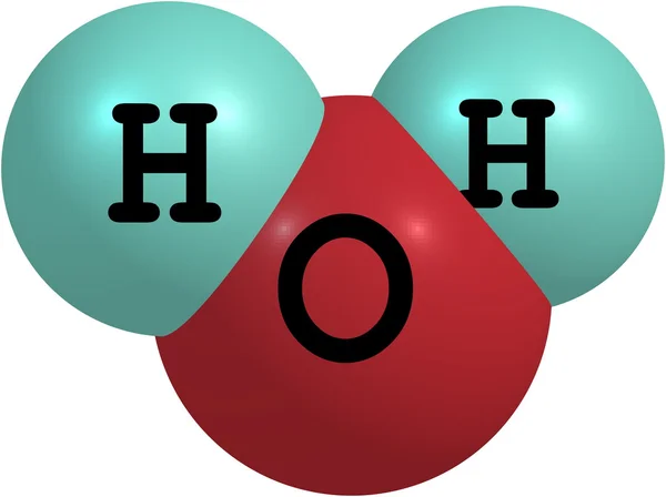 Estrutura molecular de água (H2O) isolada em branco — Fotografia de Stock