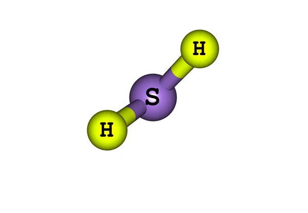 Hydrogen sulfide molecular structure isolated on white — Stock Photo, Image