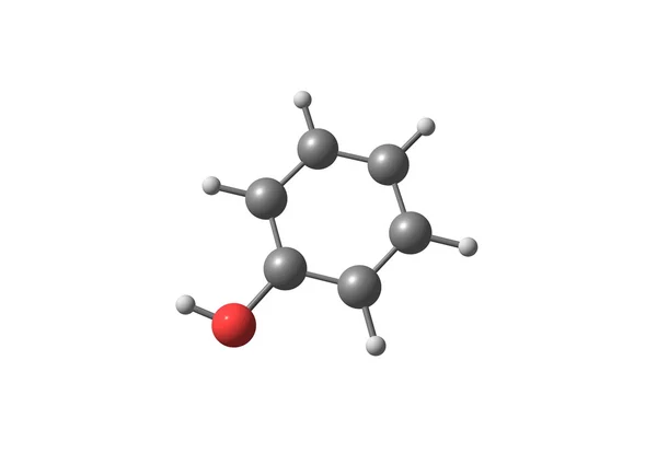 Phenol molekulare Struktur isoliert auf weiß — Stockfoto