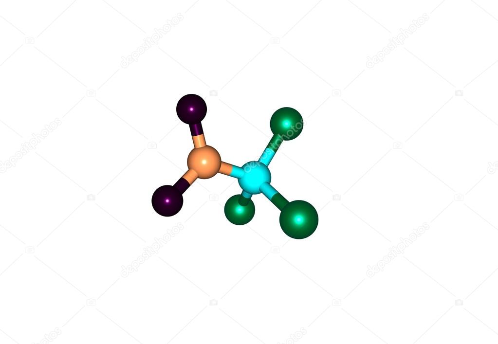 Chloropicrin molecular structure isolated on white