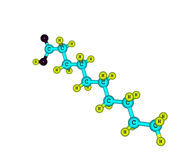 癸 (癸) 酸分子上白色孤立 — 图库照片