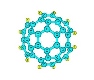 Circumtrindene molekül üzerinde beyaz izole