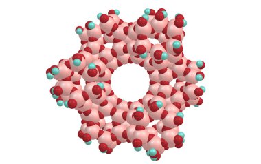 Zeolit molekül üzerinde beyaz izole