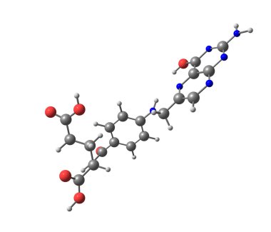 folik asit (vitamin m, vitamin b9) moleküler yapısı beyaz zemin üzerine