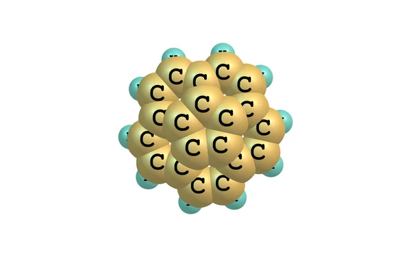 Corannulene 分子上白色孤立 — 图库照片