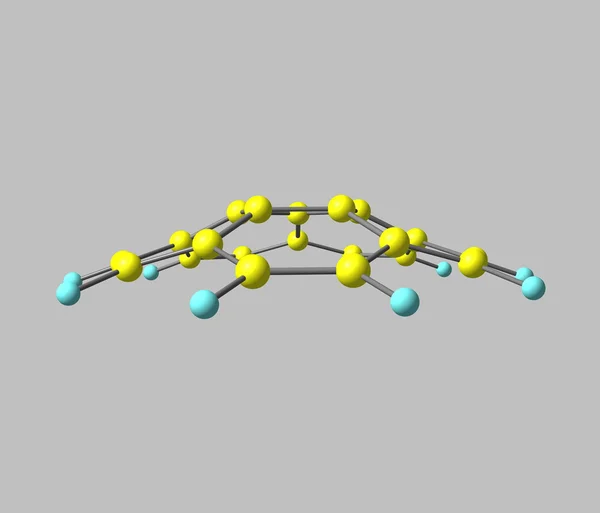 Molécula de corannulene aislada en gris —  Fotos de Stock
