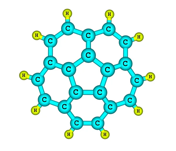 Corannulene 分子上白色孤立 — 图库照片