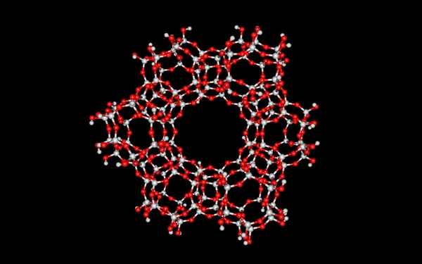 Zeoliet molecuul geïsoleerd op zwart — Stockfoto