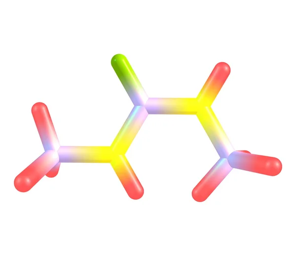 Dimethylurea molekül üzerinde beyaz izole — Stok fotoğraf
