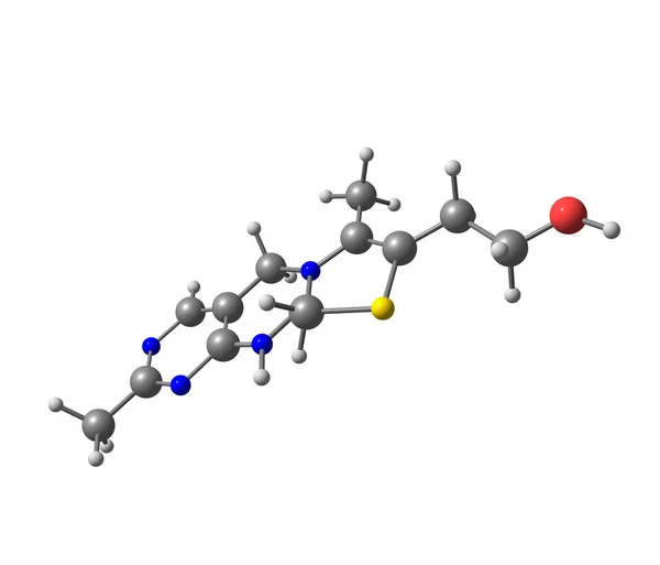 硫胺素 (维生素 B1) 分子结构对白色 — 图库照片