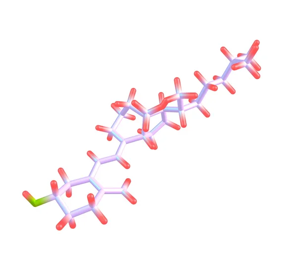 Estrutura molecular do colecalciferol (D) sobre fundo branco — Fotografia de Stock