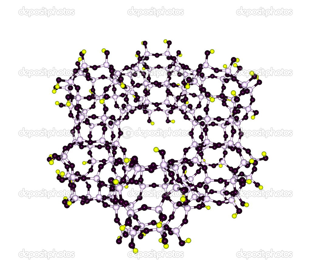 Zeolite molecule isolated on white