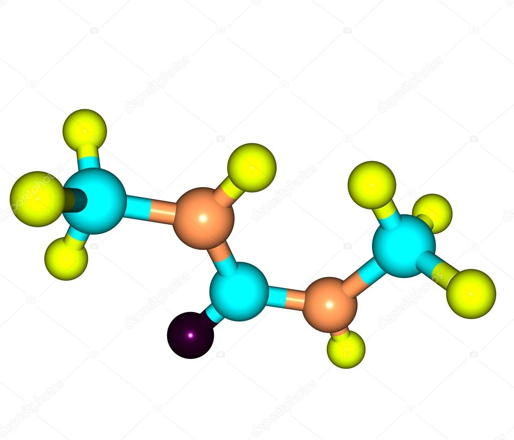 Dimethylurea molecule isolated on white