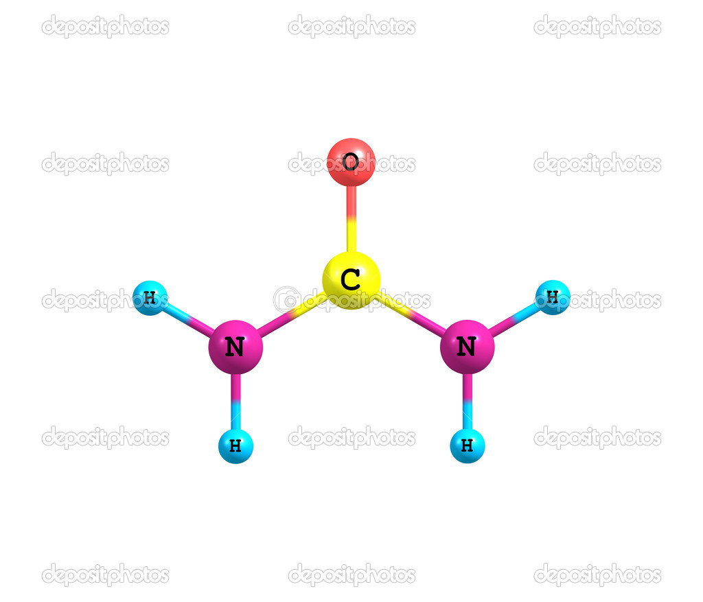 Urea molecule isolated on white