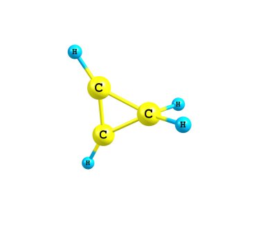 молекулярна структура cyclopropene на білому тлі