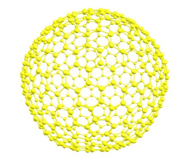 beyaz izole fullerene molekül
