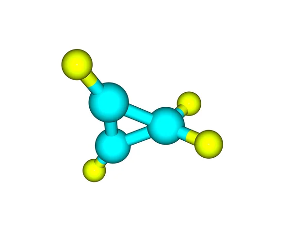 Estrutura molecular do ciclopropeno sobre fundo branco — Fotografia de Stock