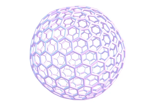 Молекула Фуллерена ізольована на білому — стокове фото