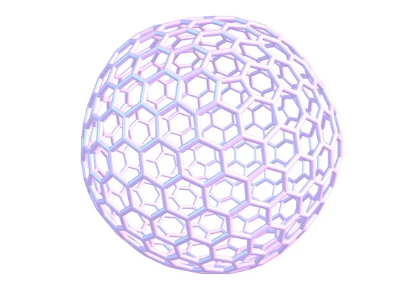 Molecola di Fullerene isolata su bianco — Foto Stock