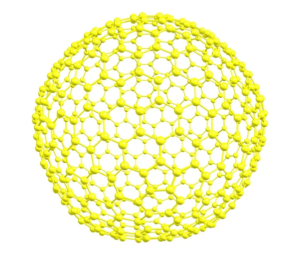 Fullerenmolekyle isoleret på hvidt - Stock-foto