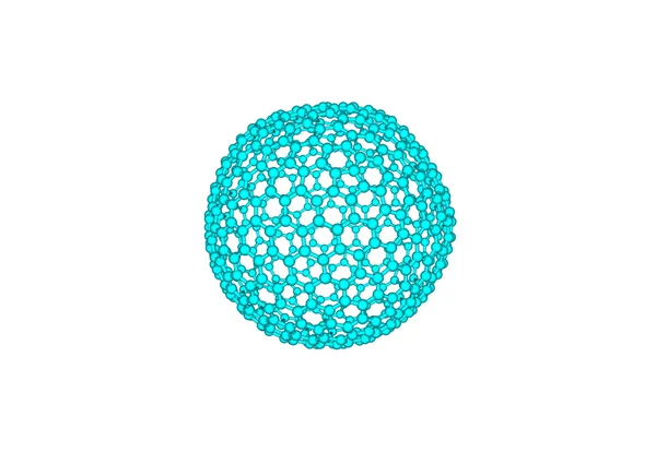 Molécula de fullereno isolada sobre branco — Fotografia de Stock