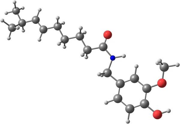 辣椒素分子结构 — 图库照片