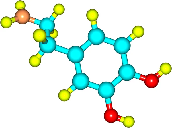 Dopamine molecule isolated on white — Stock Photo, Image