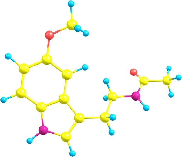 흰색 절연 멜 라 토 닌의 분자 — 스톡 사진