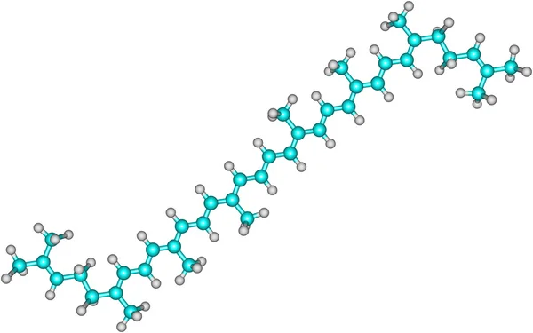 白色背景上的番茄红素的分子结构 — 图库照片