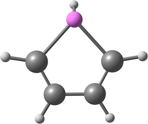 白色背景上的 arsole 的分子结构 — 图库照片
