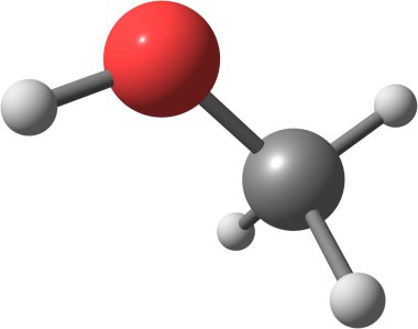 metanol moleküler yapısı üzerinde beyaz izole