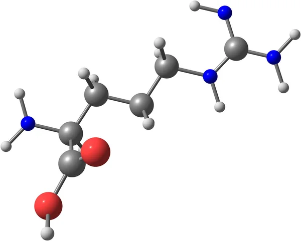 Estrutura molecular da arginina sobre fundo branco — Fotografia de Stock