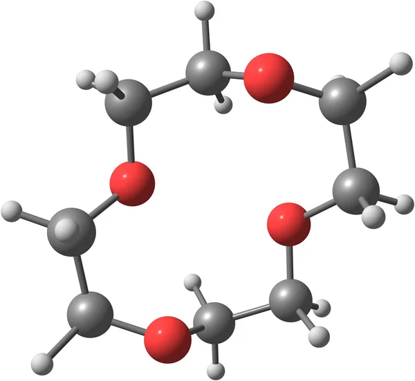 Supramolecule eteru Korona na białym tle — Zdjęcie stockowe