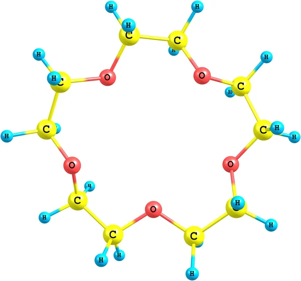 白い背景とクラウン エーテルの超分子 — ストック写真