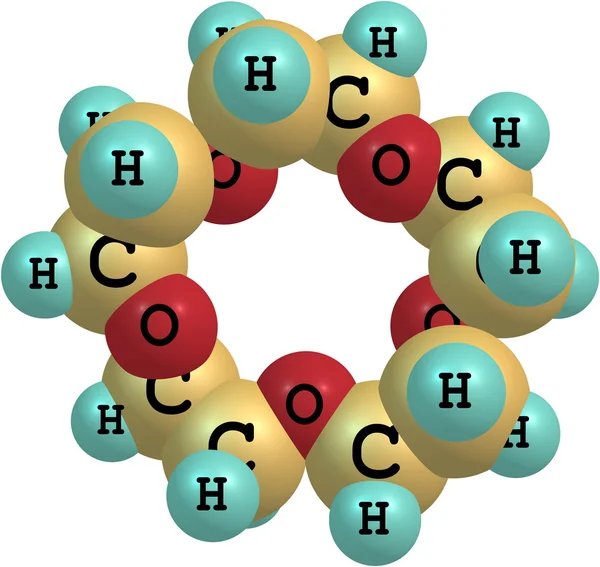 Supramolecule koruna éteru na bílém pozadí — Stock fotografie