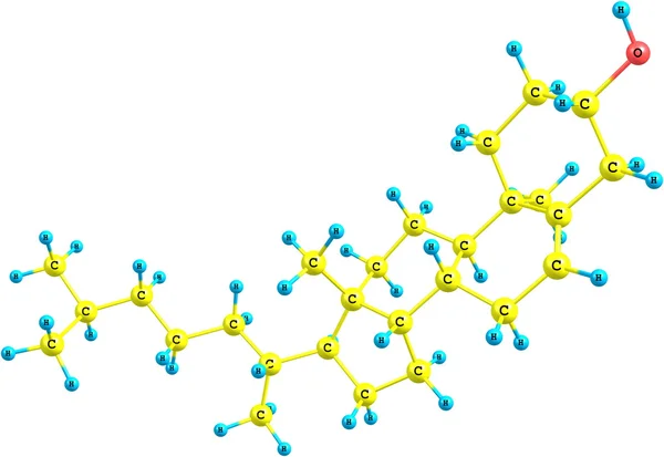 Cholesterole molekül beyaz zemin üzerine — Stok fotoğraf