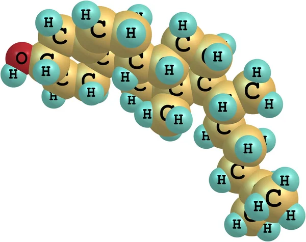 Molécule de cholestérol sur fond blanc — Photo