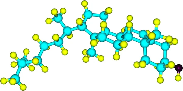 白い背景の上のコレステロールの分子 — ストック写真